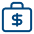 Blue briefcase with dollar symbol