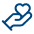 Hand holding a heart symbol