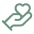 Hand holding a heart symbol